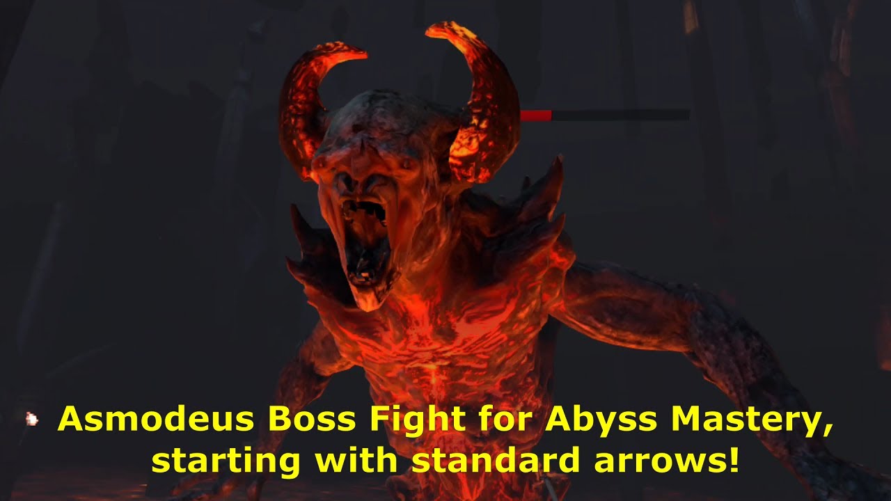 In Death Unchained VR: Asmodeus Boss Fight with Abyss Mastery plus standard arrow start