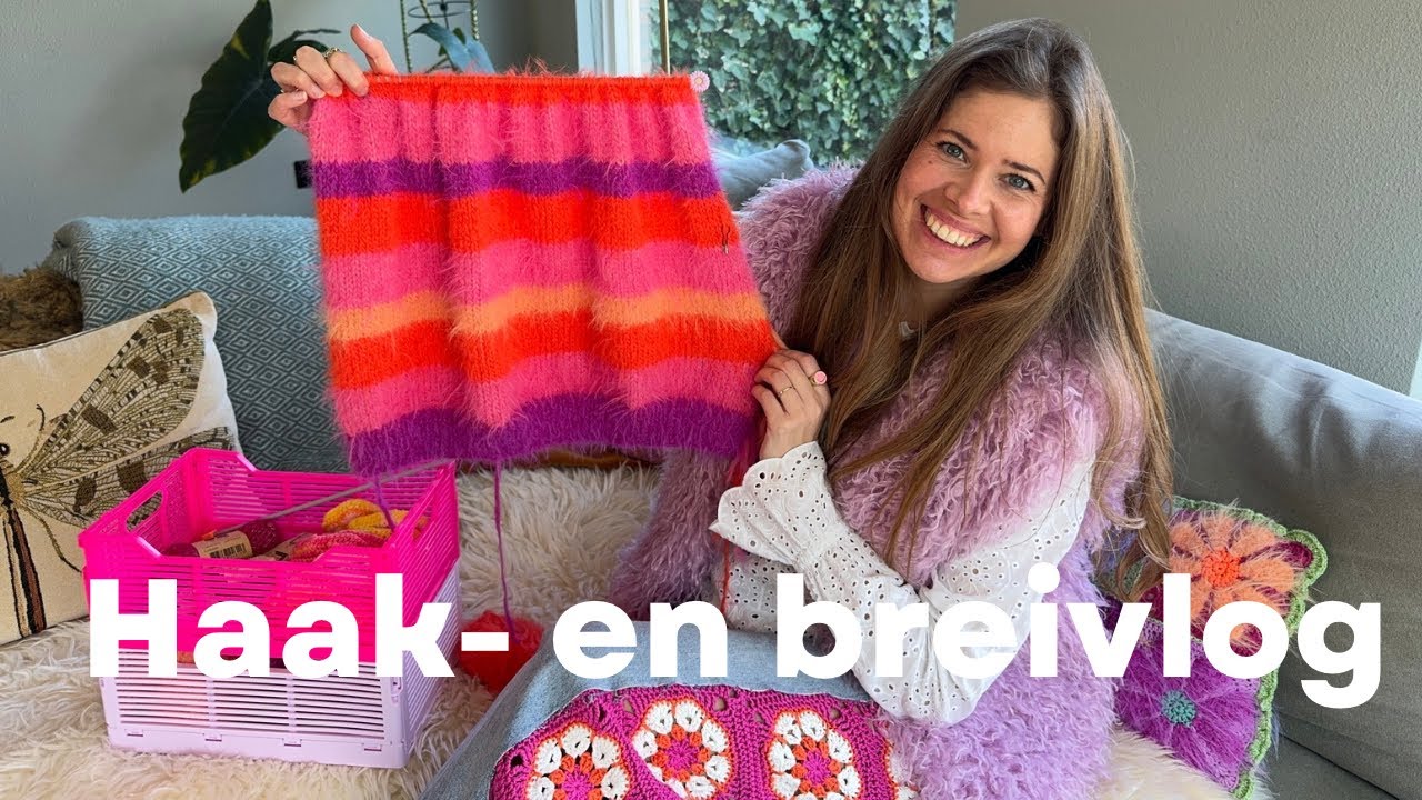 Kleurrijke haakvlog 51🎥🧶: Update hobbykamer,✨ basta top breien en een kussen haken ☀️🌸