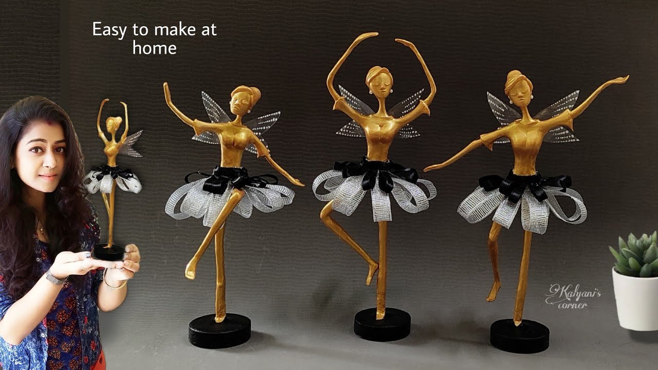 Brass Look Ballet Doll Dancers Showpiece Making at home | Home decor ideas | Gift ideas
