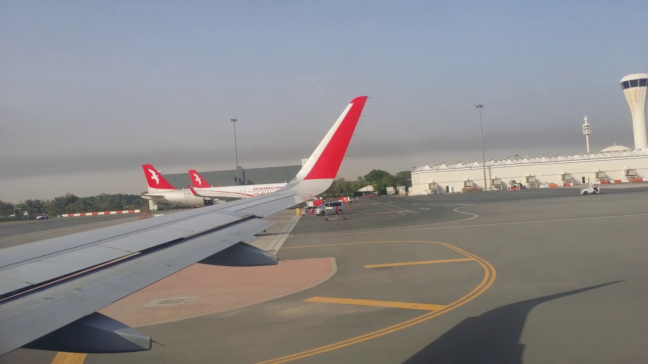 Take off from Sharjah Airport.