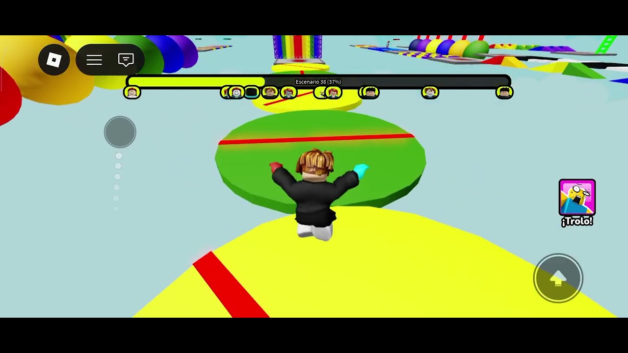 Jugando un parkour en roblox