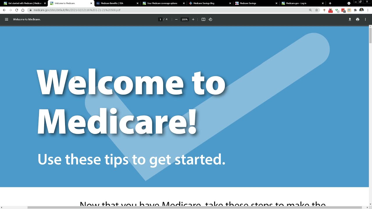 Get Started. Learn about Medicare. Review of Medicare.gov update. Welcome to Medicare Checklist.