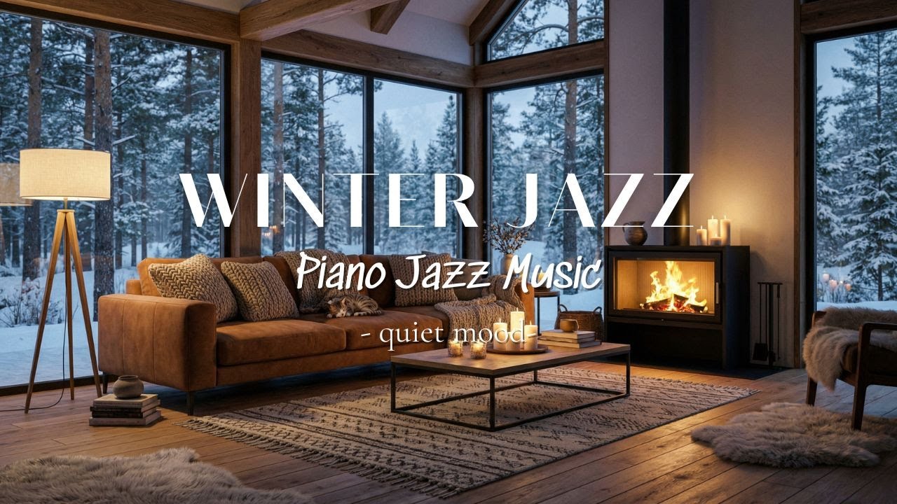 Cozy Cabin Ambience & Smooth Jazz Piano 🎷 Nhạc Không Lời Ấm Áp Cho Ngày Đông Se Lạnh