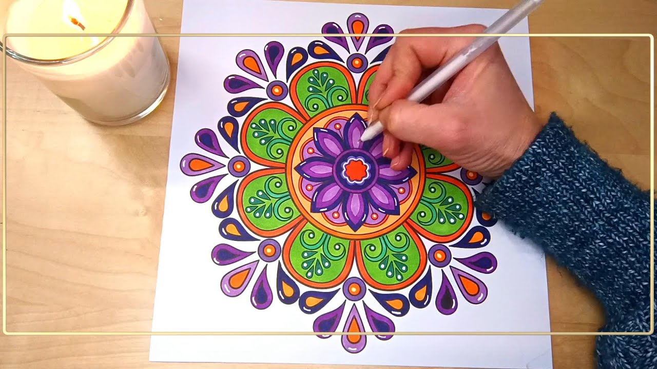 Mandala Coloring With Relaxing Music / RELAX AND CALM #adultcoloring #mandalalove