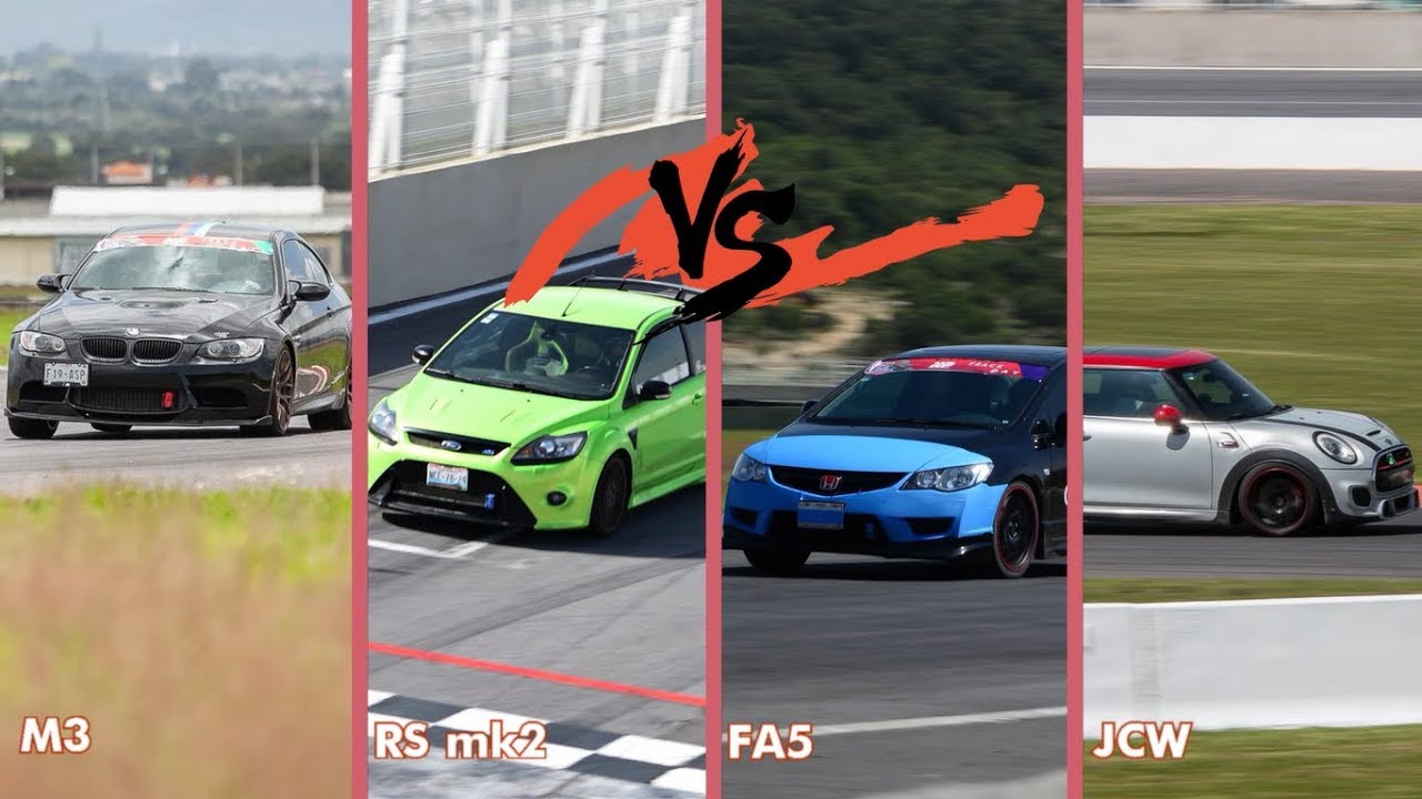 Track Day Battle - BMW M3 vs Focus RS vs Civic FA5 vs Mini JCW