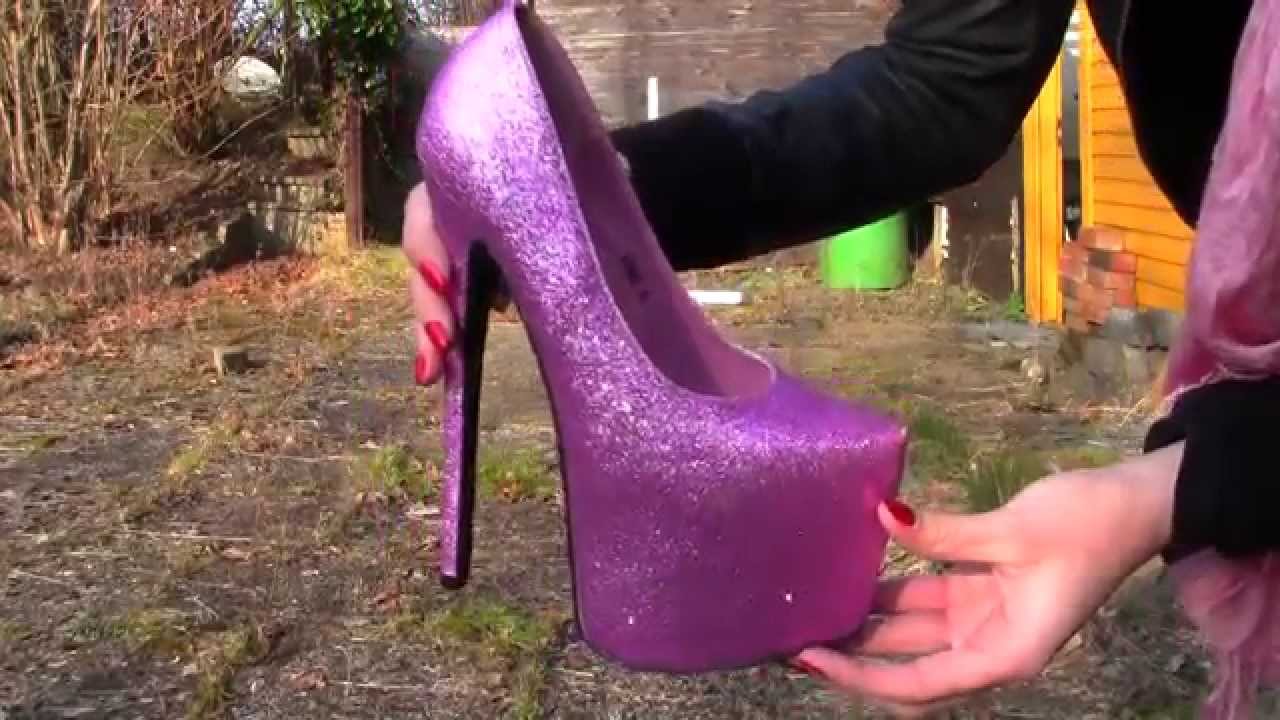 Glitzer High Heels Pink 17cm Plateau Pumps 2014 HD Video Cora
