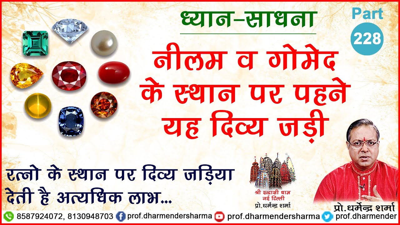 नीलम व गोमेद के स्थान पर पहने यह दिव्य जड़ी जाने - प्रो. धर्मेन्द्र शर्मा जी से