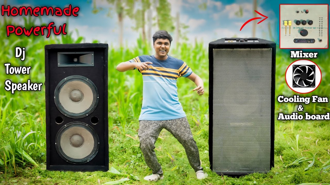 How to make Tower speaker    || Making homemade powerful dj party box