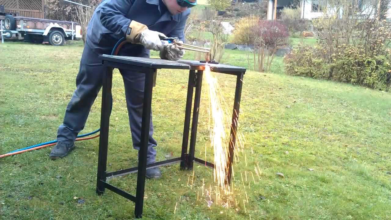 Baustahl t=10mm Brennschneiden mit Propan und Sauerstoff