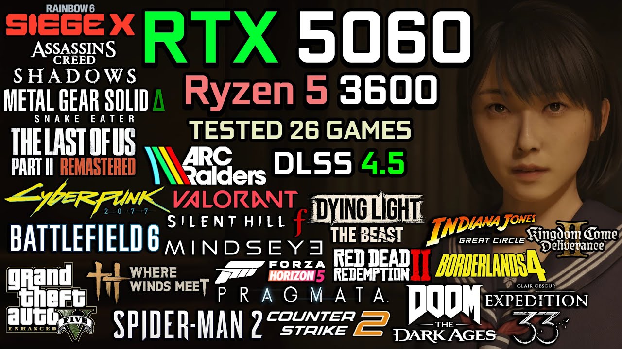 RTX 5060 + Ryzen 5 3600 : Test in 26 Games - Gaming Test in 2026