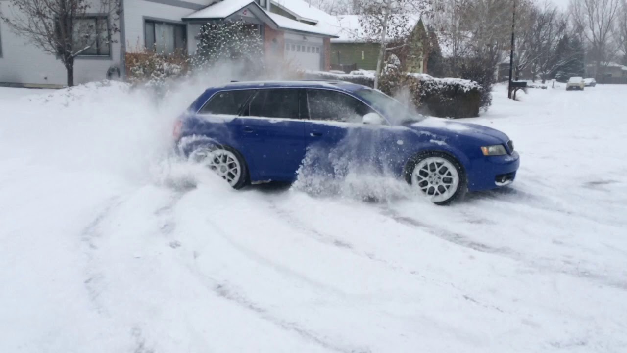 2006 B6 AUDI S4 playing in snow *STRAIGHT PIPED V8*