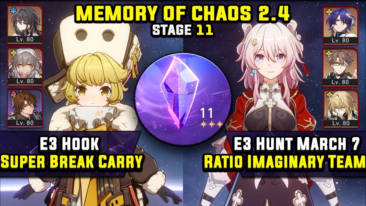 E3 Hook Super Break & E3 Hunt March 7 Dr Ratio (3 Stars) | Memory Of Chaos 11 Honkai Star Rail 2.4