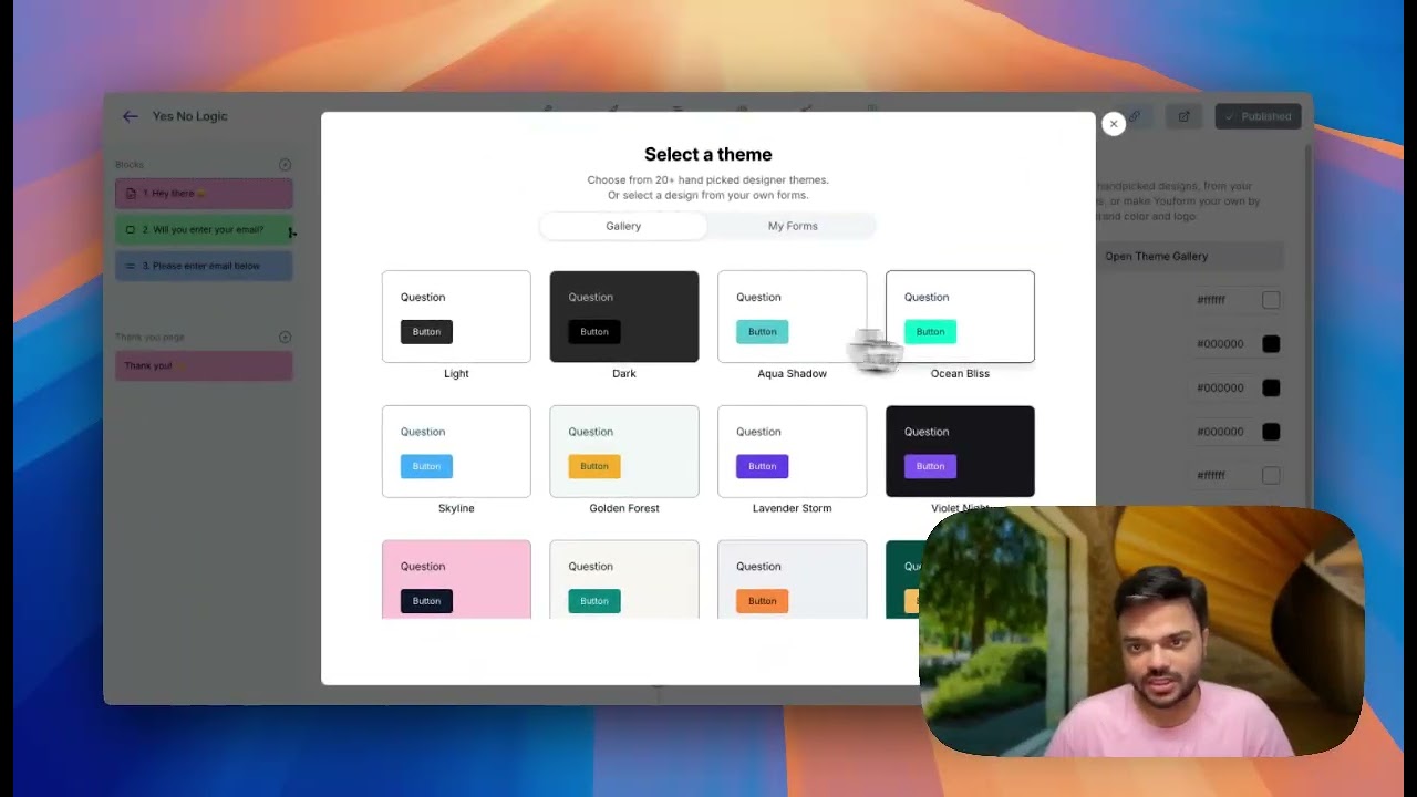 Reuse your form's design theme, logo, font, etc. across your forms in Youform