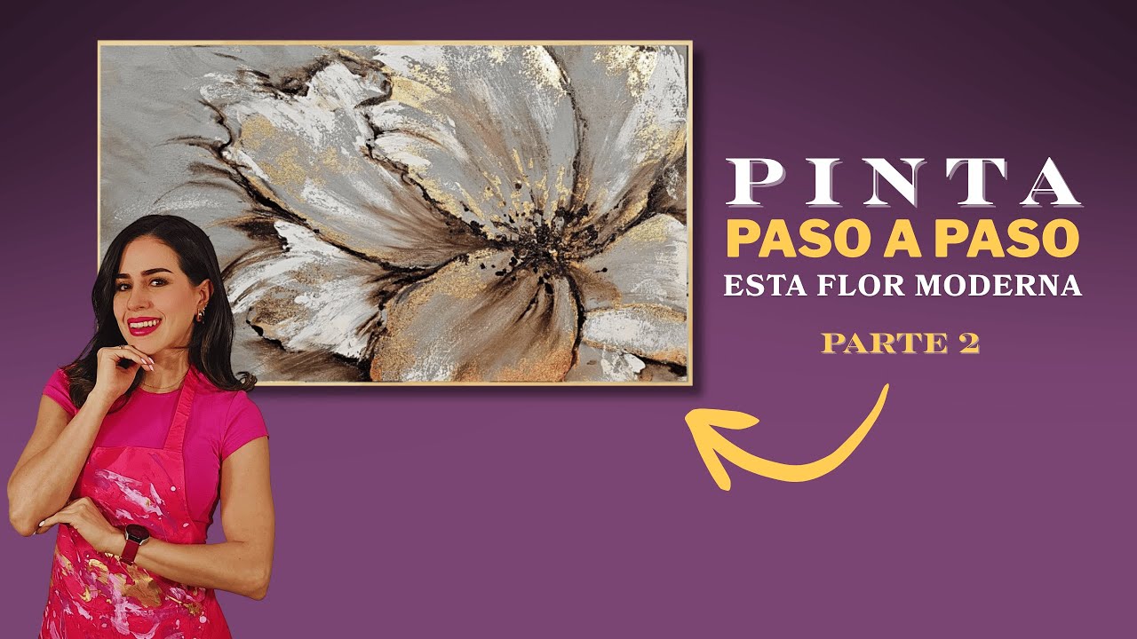 COMO PINTAR UNA FLOR MODERNA EN POCOS MINUTOS || PARTE 2 || TUTORIAL PRINCIPIANTES🌸