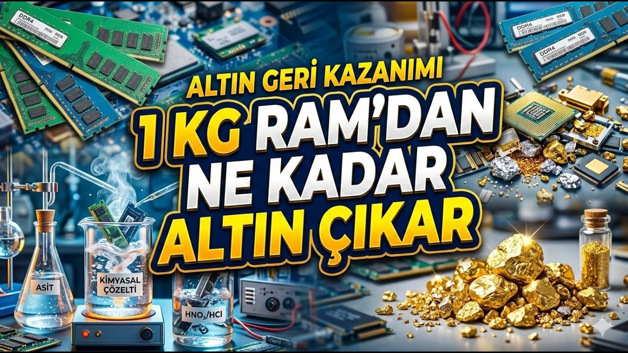 1 KG RAM'den Ne Kadar Altın Çıkar? | Adım Adım Altın Geri Kazanımı: 1 KG RAM İşledik! (Gerçek Sonuç)