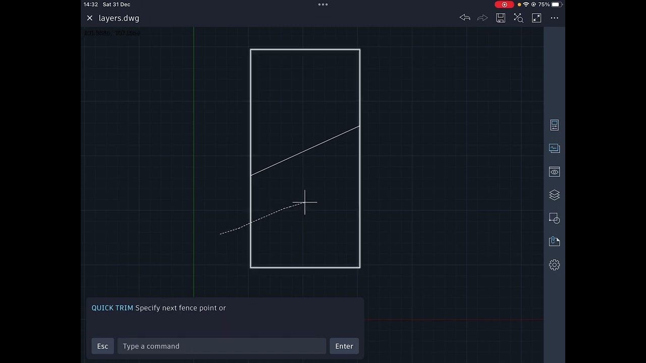 Trim using AutoCAD for iPad