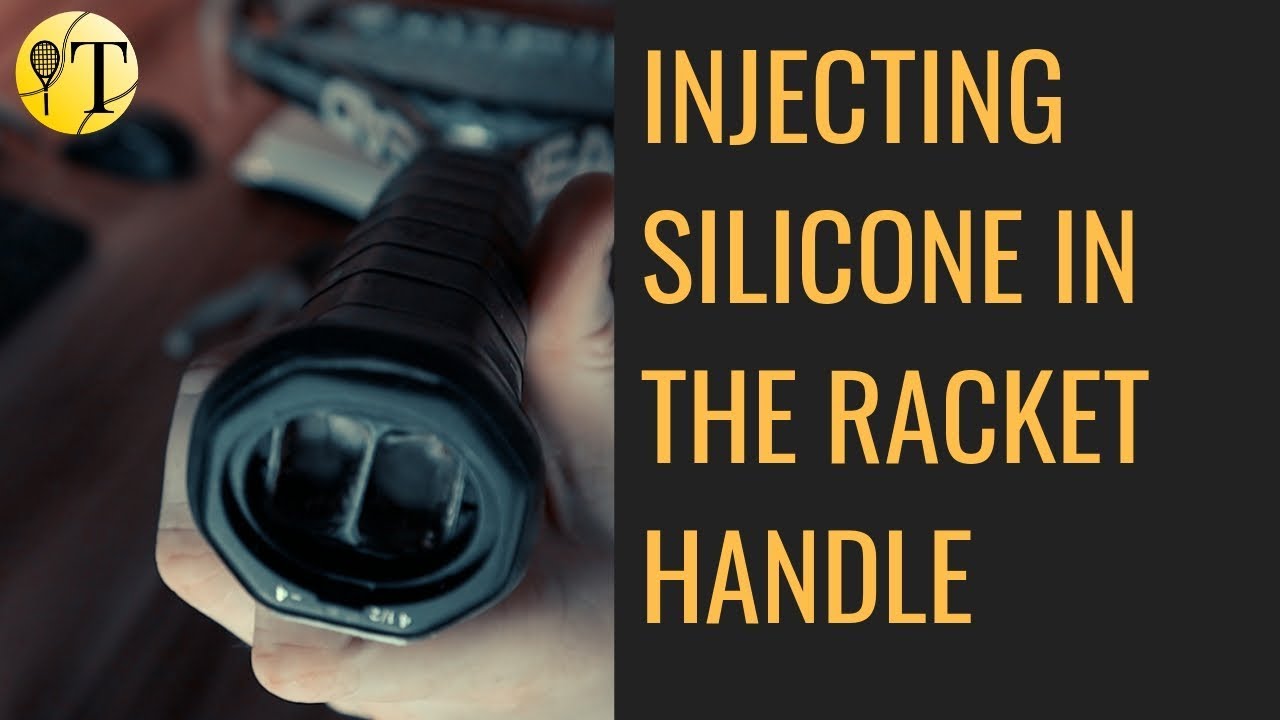 Injecting silicone in the racket handle