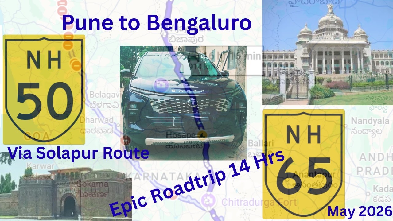 Pune to Bangalore RoadTrip 14 hrs Via Solapur | Tata Safari Diesel AT | Travel Blog | Family Trip
