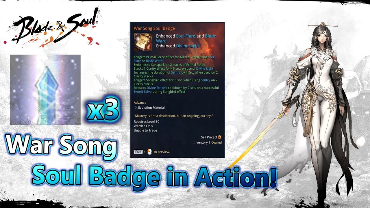 Warriors War Song Soul Badge in Action!!- Blade and Soul