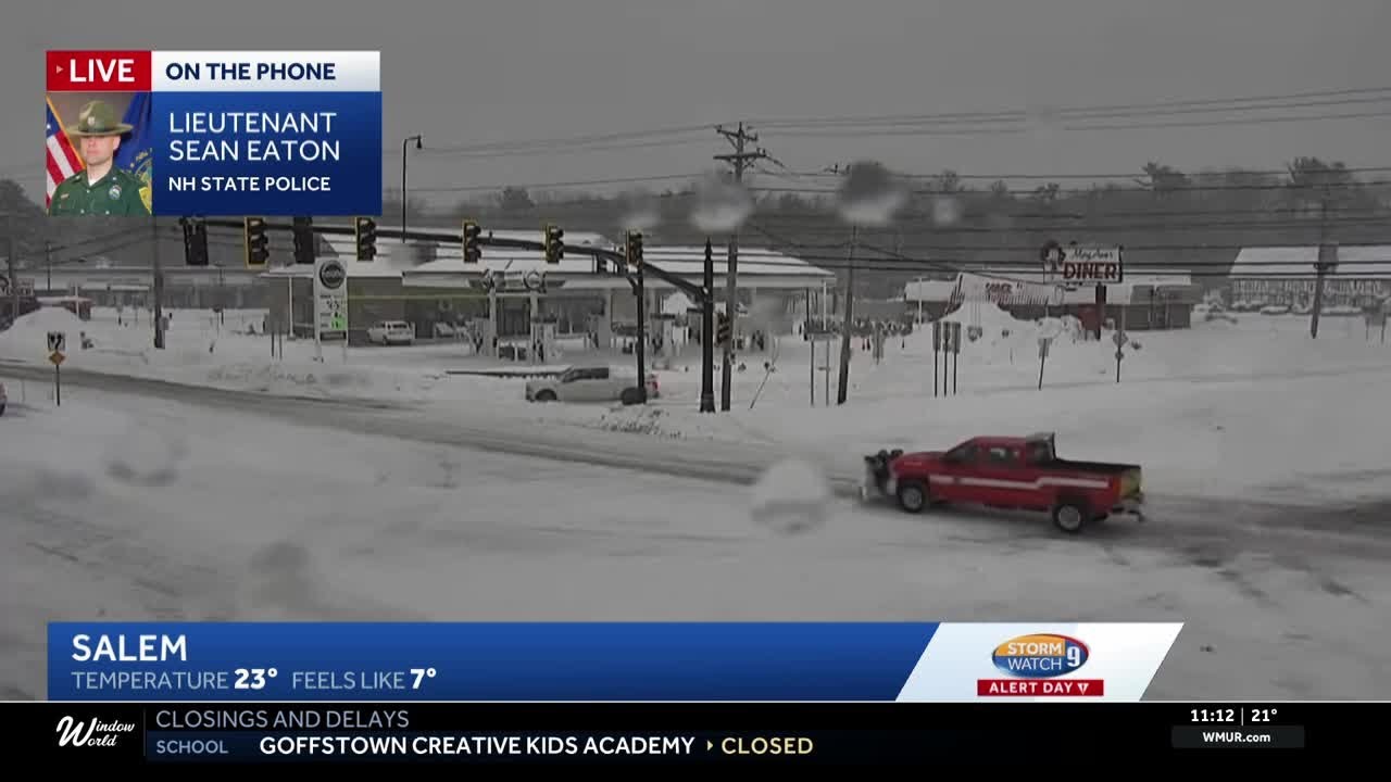 NH State Police urges drivers to slow down in slick road conditions
