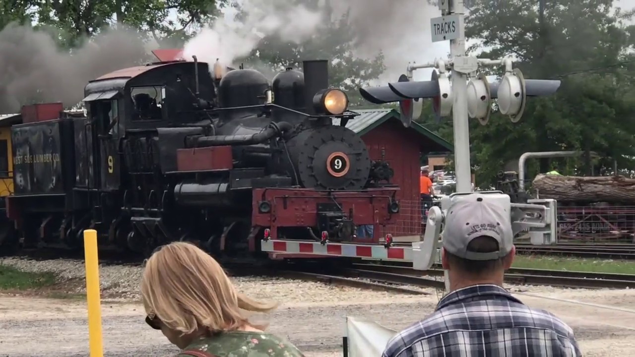 Shay #9 enters and leaves South Depot