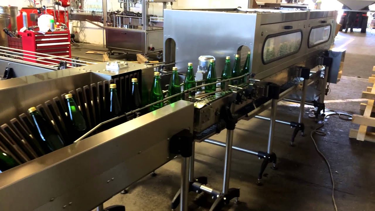Bottle tilter cap - neck sterilizer  cooling tunnel