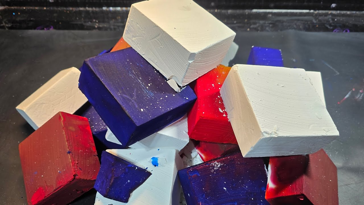 Dyed Chalk Blocks I Crispy | Fresh Chalk Blocks I Dusty | ASMR I Oddly Satisfying #asmr #fyp 