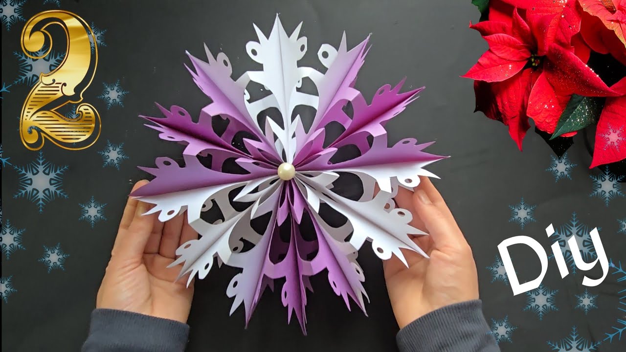 2 DIY Paper Snowflakes ❄️ | Make  Easy Snowflake Designs at Home |