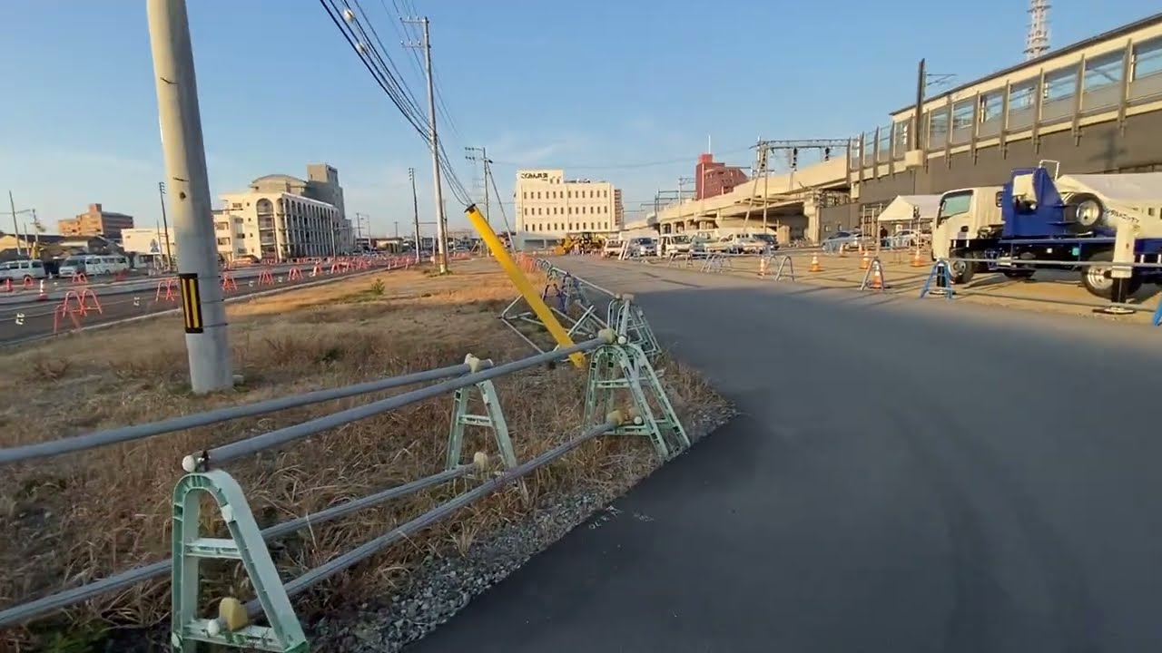 JR松山駅西口再開発の様子　ほとんど更地で工事が進んでない