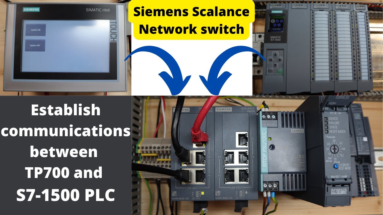 How to establish communications between TP700 and S7-1500 PLC and Scalance Network switch. Eng