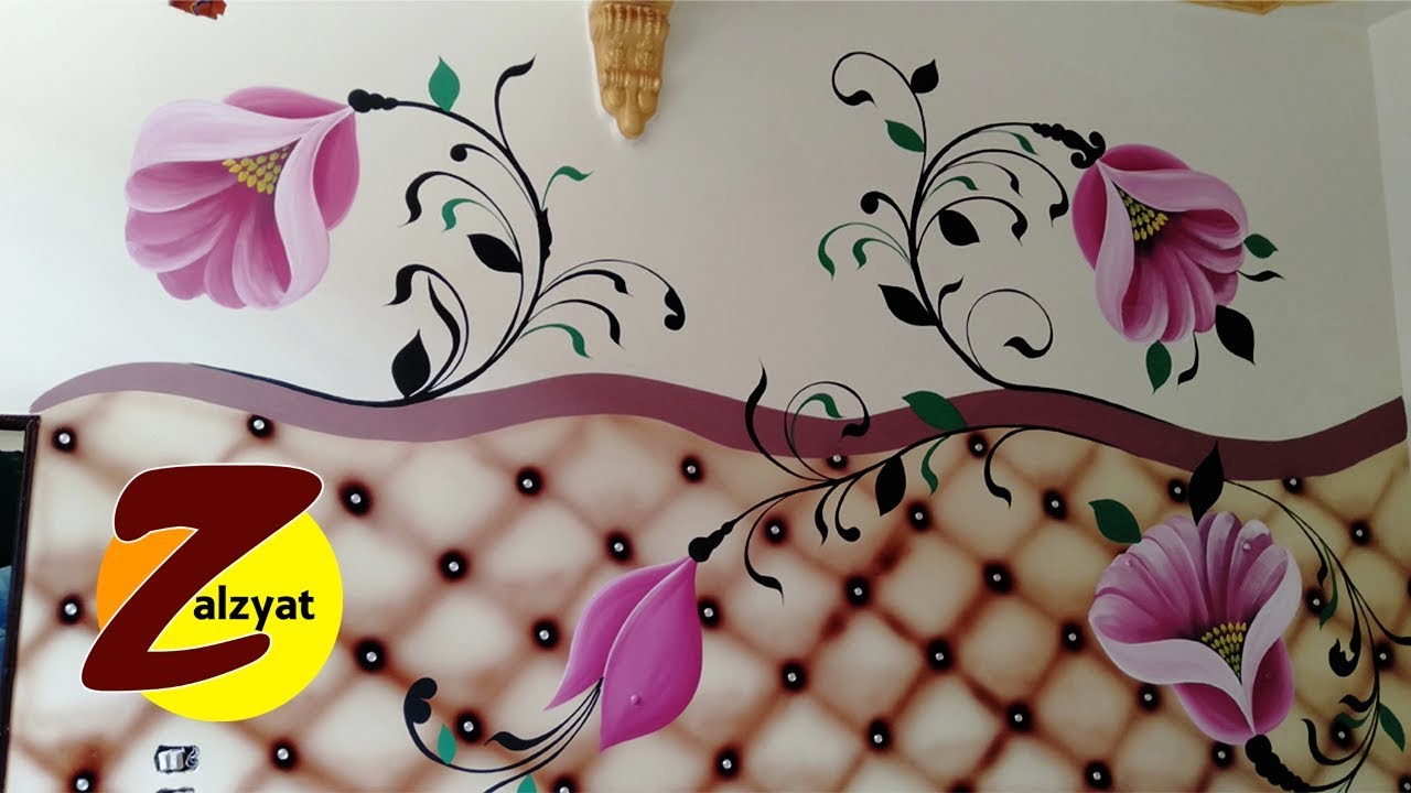 طريقة رسم ورد مع استنسل على تنجيد