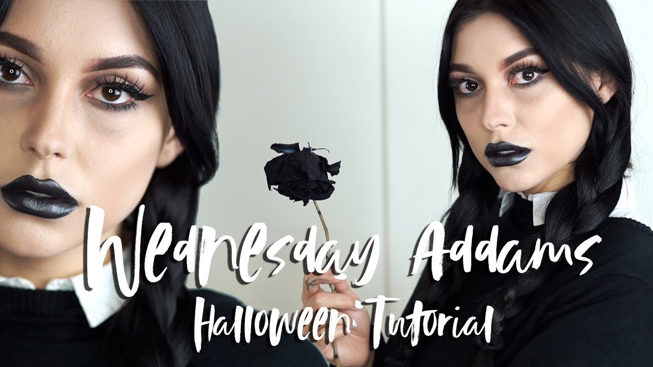 WEDNESDAY ADDAMS HALLOWEEN MAKEUP TUTORIAL // ELLEKAE