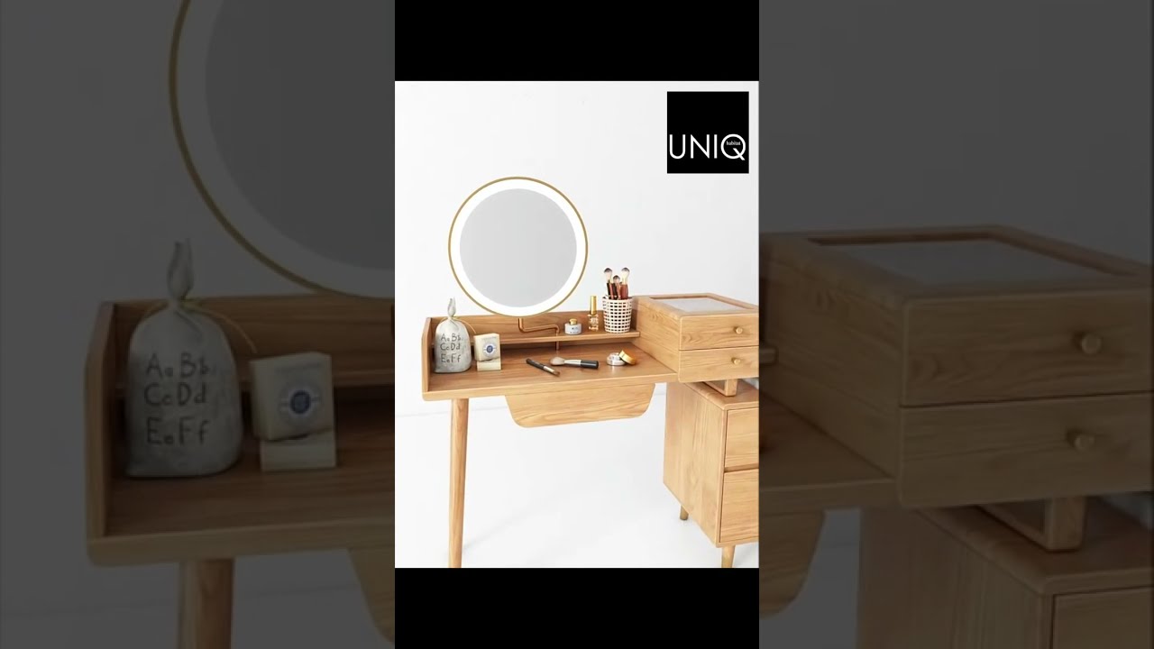 Simple Bedroom Removable Side Cabinet Design Modern Vanity Mirror Wooden Dressing Table