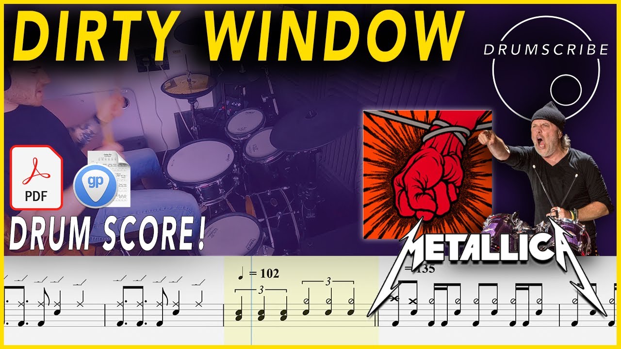 Dirty Window - Metallica | DRUM SCORE Sheet Music | #277 DRUMSCRIBE
