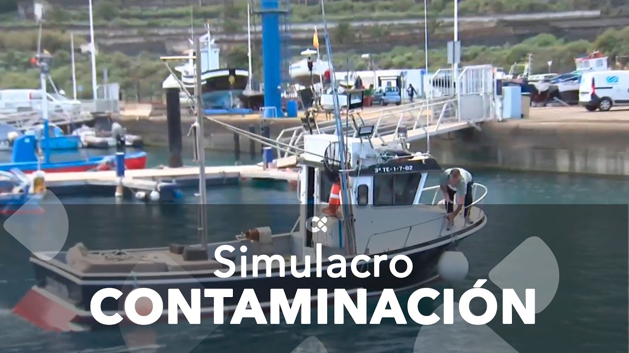 Puertos Canarios realiza un simulacro de contaminación ambiental en el Puerto de Garachico