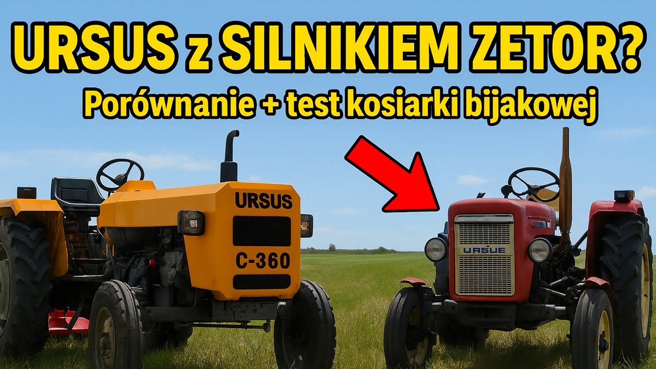 Ursus C-360 vs. Ursus z silnikiem Zetora (SWAP) — porównanie + test kosiarki bijakowej na polu