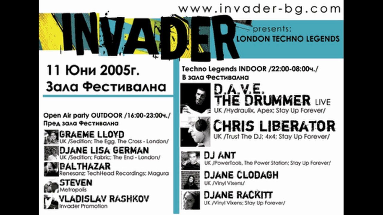 Chris Liberator @ Invader - London Techno Legends - Festivalna Hall, Sofia, Bulgaria (2005.06.11)