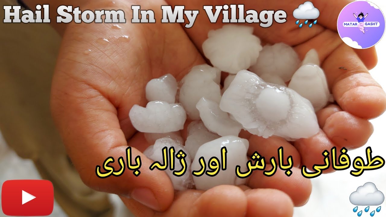 Heavy rain with hail storm in village of punjab pakistan