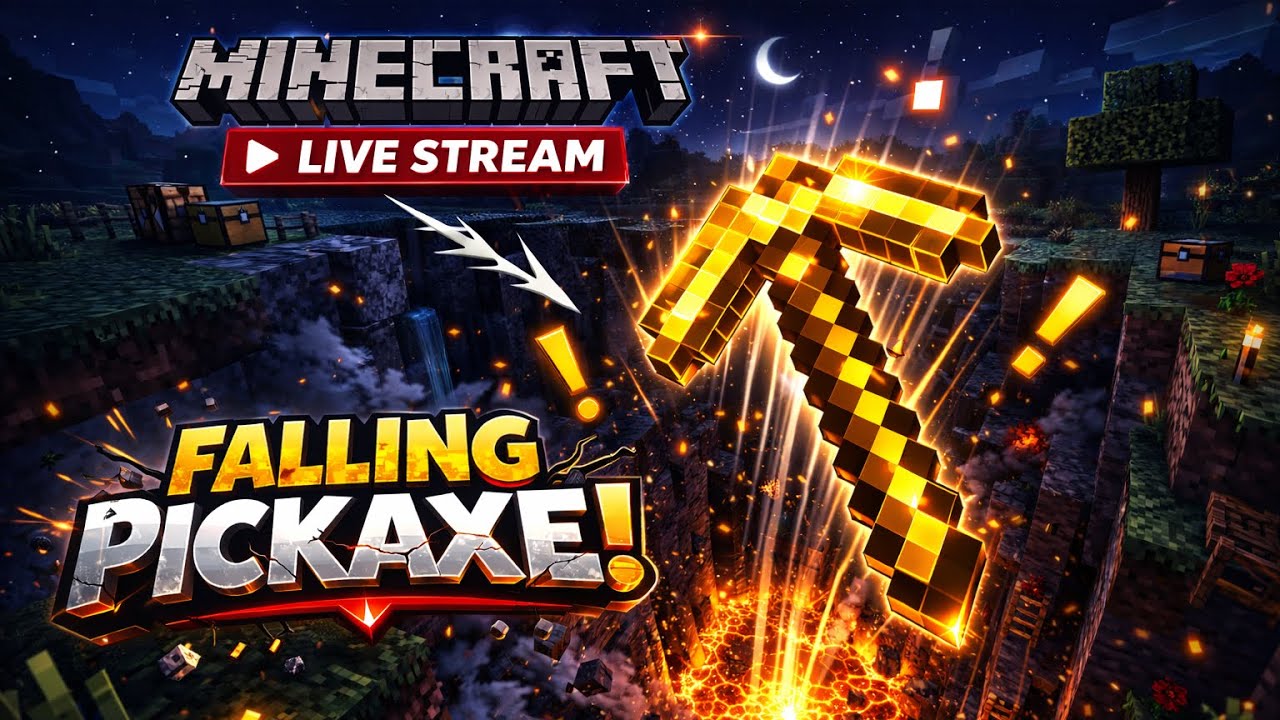 🔴 Minecraft Falling Pickaxe Live part-52 #shorts  #live