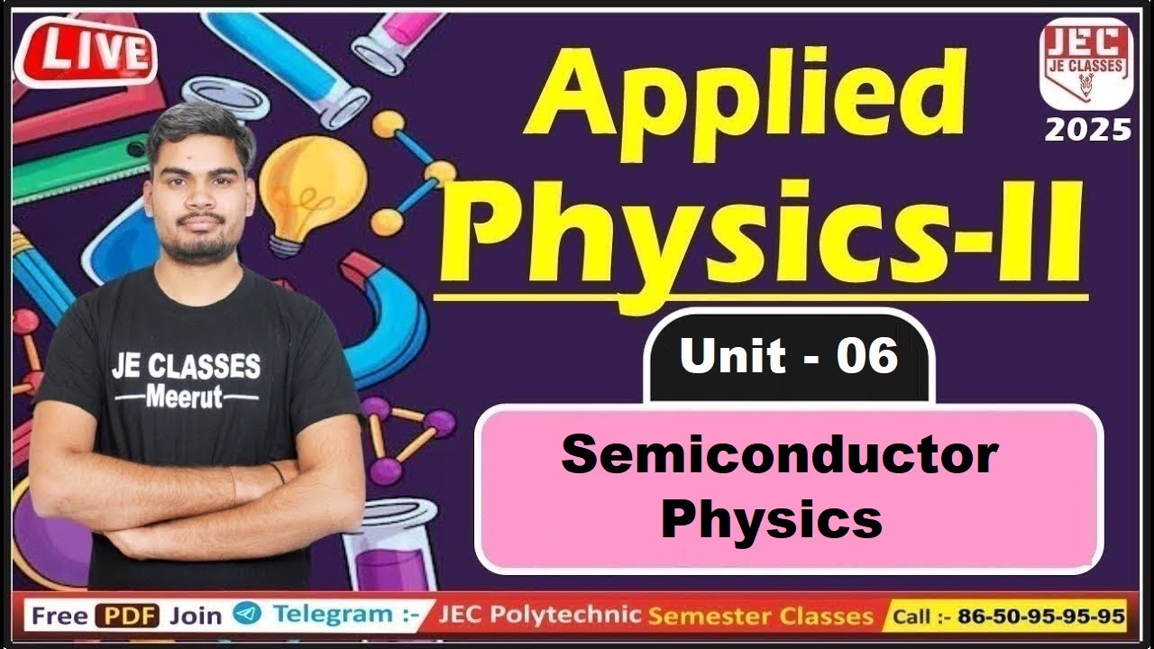 #50 Applied Physics-II UPBTE 2nd Semester आगाज बैच 2024-25 सभी Branch के लिए | JE CLASSES Meerut