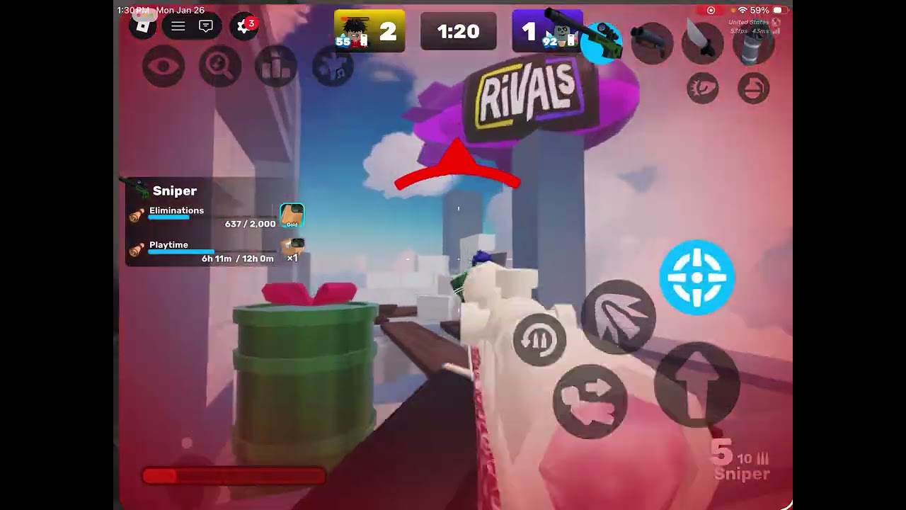 Hi guys today we were playing rivals and was this a short video