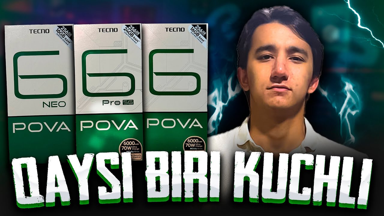 POVA 6. POVA 6 NEO VA POVA 6 PRO TELEFONLARIMIZANI NIMA FARQI BOR🤔TECNO POVA PUBG TEST
