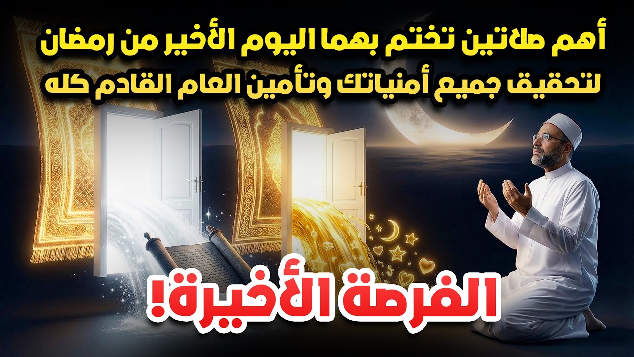 الفرصة الأخيرة! صلاتان في آخر يوم من رمضان تحقق كل أمنياتك وتؤمن عامك القادم!