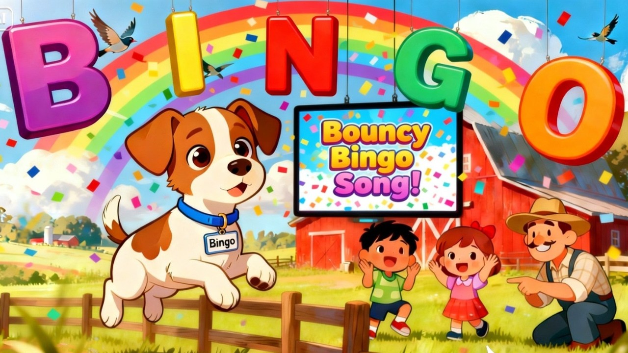 🐶✨ Bouncy Bingo Song | B-I-N-G-O Spelling Song | Nursery Rhymes & Kids Songs✨🐶@ZoomywonderLand