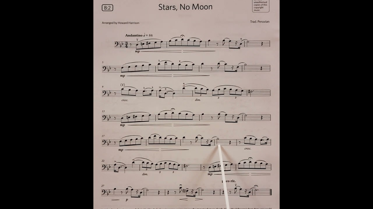Stars, No Moon, Traditional Peruvian, piano accompaniment at rehearsal speed