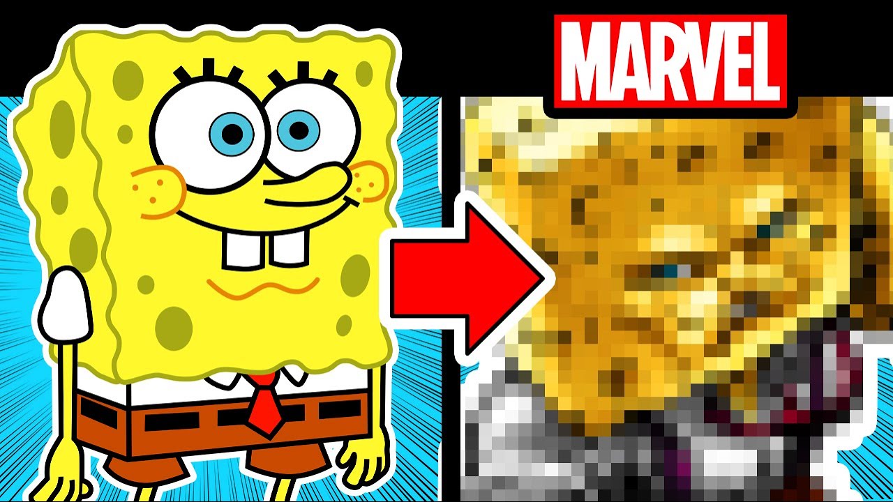Drawing SPONGEBOB in a MARVEL STYLE??? uh oh...