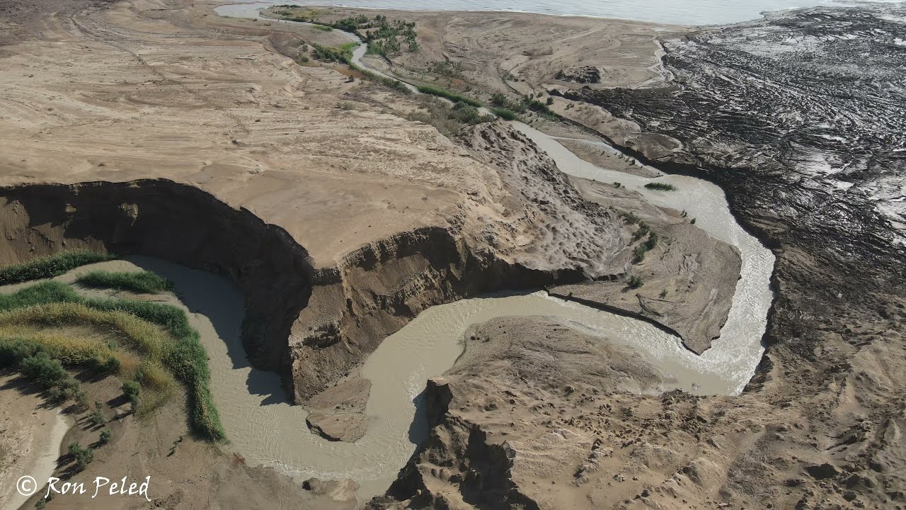 4K - Mouth of Jordan River at the Dead Sea - שפף הירדן אל ים המלח