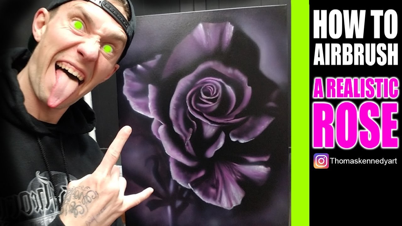How to Airbrush a Realistic Rose 🌹 | Step-by-Step Airbrush Painting Tutorial #airbrush #art