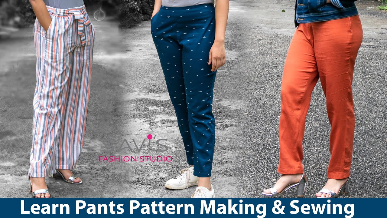 Women's Pants pattern making & sewing step by step - Pants foundation, Cigarette & Palazzo - TRAILER
