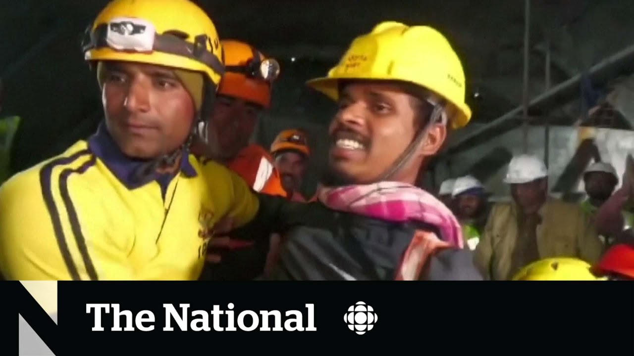 41 trapped Indian tunnel workers emerge to cheers from rescuers